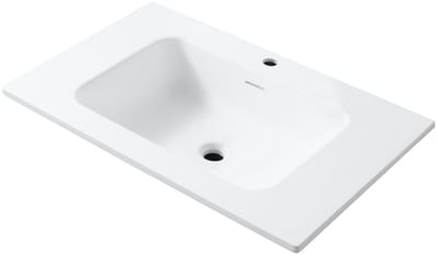 WONDA Square Slim Wastafel – 80x1,6x52,5 cm – Kunstmarmer – Mat Wit