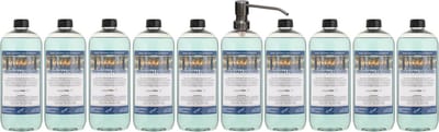 Handzeep Hammam Herbal 1 liter - set van 10 stuks - met gratis RVS zilverkleurige pomp - Voordeelverpakking