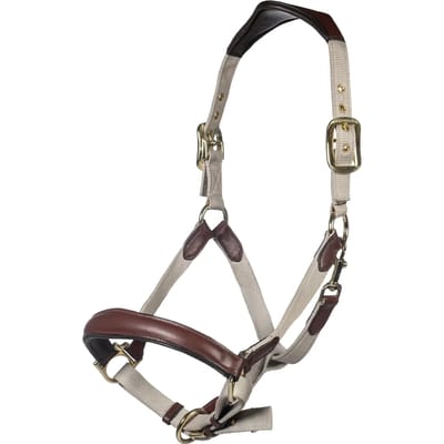 Halsband voor paard leer en nylon HKM Luna