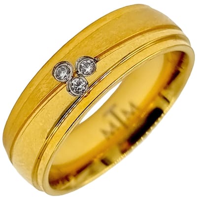 Tesoro Mio Michel – Verlovingsring / Trouwring Vrouw - Edelstaal – 18 mm / Maat 57 - Goudkleurig