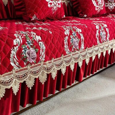 Chenille Jacquard Sofa Mat Mode Retro Licht Luxe Kant Zitkussen Comfortabel Zacht Huis Woonkamer Decoratie Bankovertrek 70x70cm 1pcs