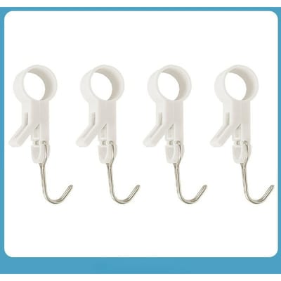 4 Stuks Pijpklem Haak Keuken Klem Zonder Boren Verplaatsbare Huls Pijp Plastic Vaste Handdoekrek Klemstang Roterende Haak 4pcs white