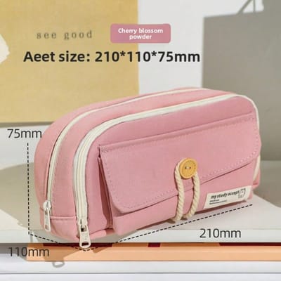 Potloodtas Japanse Potloodtas met Grote Capaciteit Etui Eenvoudige Etui Sakura Pink