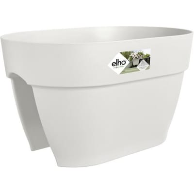 Elho Vibia Campana Flower Bridge 40 - Plantenbak voor Balkon Railing - 100% Gerecycled Plastic - Ø 39.0 x H 22.0 cm - Zijdewit