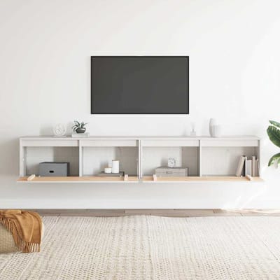 vidaXL - Wandkasten - 2 - st - 100x30x35 - cm - massief - grenenhout - wit