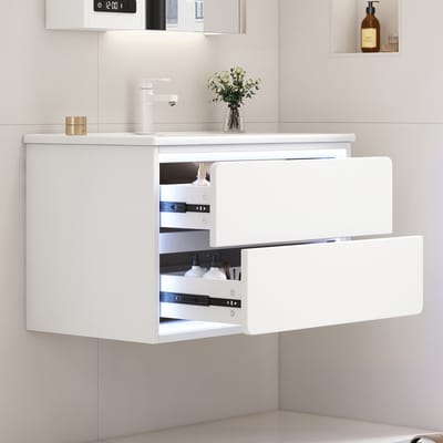 Wandhängender-Badezimmer-Waschtisch-MDF-Keramik-LED-Radarsensor-Soft-Close-Schubladen-Volllackierung-Weiß-Integriertes-Waschbecken-Modern-Badschrank-76x46x48.5cm