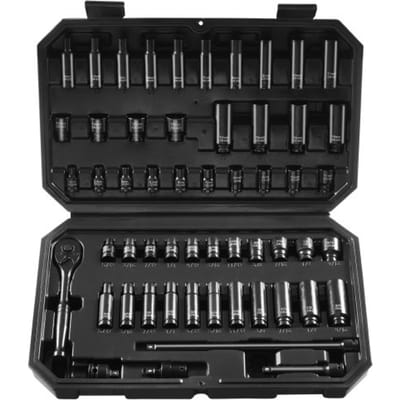 VEVOR 6,35 mm slagdoppenset, 55-delige diepe en ondiepe doppenset SAE 5/32-9/16 inch en metrisch 4-15 mm, voor autoreparatie, gemakkelijk leesbare maatmarkeringen