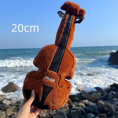 2045Cm Kawaii Viool Pluche Pop Simulatie Muziekinstrument Viool Kussen Creatieve Verjaardag Kerst Decoratie Cadeau gray