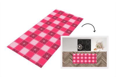 Keukenloper - Loper keuken - Roze - Patronen - Bloemen - 120x50 cm - Keukenloper vinyl