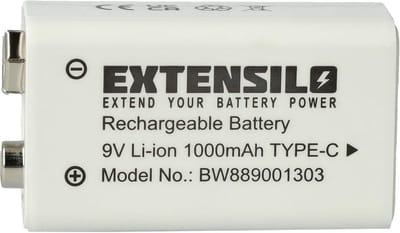 Oplaadbare 9V Blokaccu Li-Ion met Hoge Capaciteit en USB-C Poort