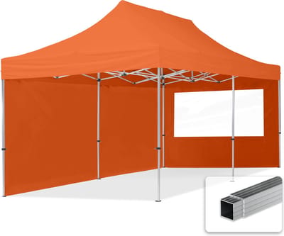 3x6 m Easy Up partytent Vouwpaviljoen, ECONOMY alu 32mm met zijwanden (panorama), oranje