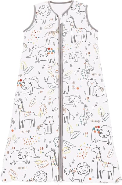 Zomerslaapzak Baby - Slaappak Kinderen - Veilig Slapen - Ademend Katoen - 130 cm - Dierenprint