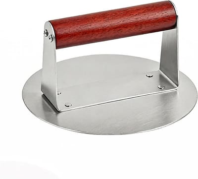 Hamburgerpers Roestvrij Staal - Vleespers Smash - Burgers Grillen - Gelijkmatige Druk - 16 cm - Zilver