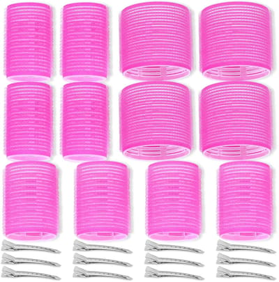 Ynkkvre - Krulspelden Rollers - 24 Delig - Heatless Curls - Incl. Haar rollers & Haarklemmen - Kleefroller - Krullen Zonder Hitte - Haarrollers Midi
