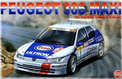 NUNU Modelbouwpakket Auto - 24009 Peugot 306 Maxi - '96 Monte Carlo Rally Plastic - 1:24 - Modelbouw