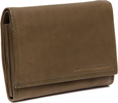 The Chesterfield Brand Leren Portemonnee Avola Wallet Olive Green Olijfgroen