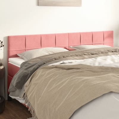 vidaXL - Hoofdborden - 200x5x78/88 - cm - fluweel - roze
