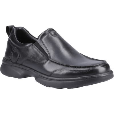 Hush Puppies Harold Leren Heren Zwarte Mocassins Schoenen