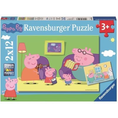 Ravensburger puzzel Thuis bij Peppa Pig - Twee puzzels - 12 stukjes - kinderpuzzel