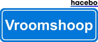 Hacebo - Plaatsnaam Sticker - 29x10 CM - Vroomshoop sticker - Verkeersborden sticker - grappige cadeaus - Vroomshoop