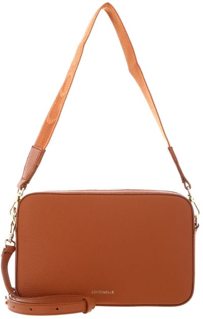 COCCINELLE Leren schoudertas Tebe Mini Bag Grained Leather Crab Lichtbruin