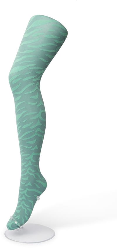 Bonnie Doon Dames Panty met Zebra Print 100 Denier maat S/M Groen - Uitstekend Draagcomfort - Zebraprint - Dierenprint - Gladde Naden - Perfecte Pasvorm - Malachite Green - BP211902.277