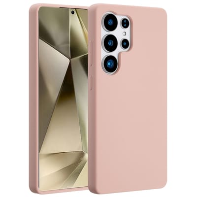 Accezz Hoesje - Geschikt voor Samsung Galaxy S25 Ultra - Liquid Silicone Backcover met Magnetische Ring - Roze