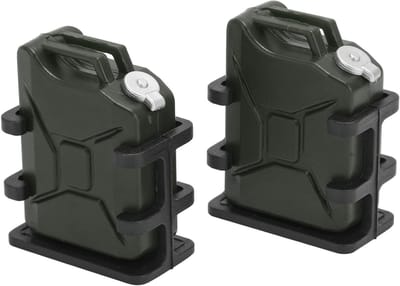 Simulatie Brandstoftank voor RC Auto's - 1 Paar Plastic Brandstofmontage en Oliecan Accessoire voor 1:8 en 1:10 RC Crawlers - Decoratieve Upgrade voor Modelauto's (Donkergroen)