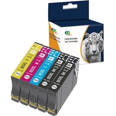 Inktcartridges 503XL - OGOUGUAN - Compatibel met Epson - 5 stuks - Meerkleurig - 550 pagina's zwart