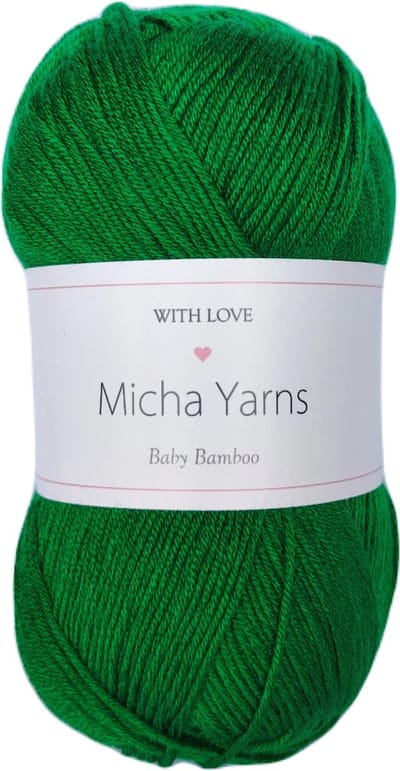 5 bollen - 70% bamboe 30% katoen haakgaren - 5 x 50gram - 185meter - Midden Groen (012) - Micha Yarns