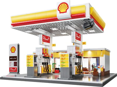 CadaBricks C66026W Icons Shell Tankstation mega bouwset | Classic Creator Modular Building | Expert Architecture Modelbouw | Technisch educatief speelgoed voor volwassenen & kinderen | Decoratie bouwpakket geschikt voor Lego | bouwdoos met 1309 bloks