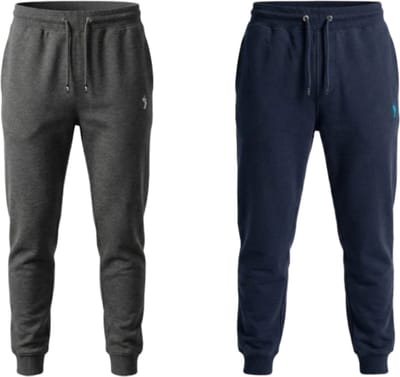 Hitman Joggingbroek Heren - 2-Pack - Trainingsbroek Heren - Sportbroek Heren - Sweatpants Heren - Katoen - Diepe Zakken - 1 x Donker Grijs en 1 x Blauw - Maat M