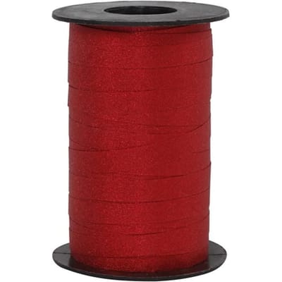 Cadeaulint b: 10 mm rood glitter 100m