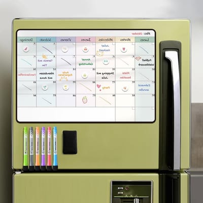 Magnetische Week- en Maandplanner voor de Koelkast 42 x 28 cm - Organiseer je Tijd Efficiënt met een Praktische Planner