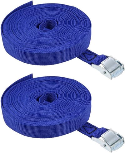Spanbanden met Gesp - Lading Vastzetten - Transport Beveiligen - 250 kg Werkbelasting - 12 Meter x 25 mm - Blauw