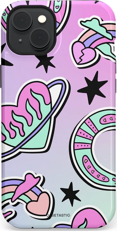 Casetastic Hoesje Geschikt voor Apple iPhone 15 Plus Magsafe - Stijlvolle Beschermende Duo-layer Case - Paarse Droomwereld