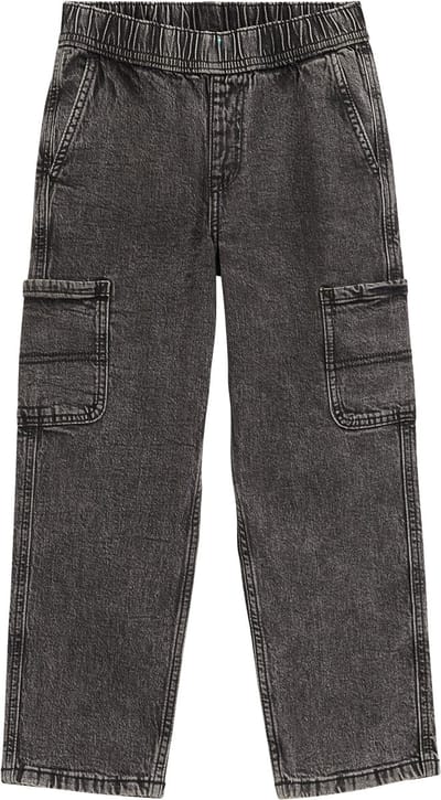 WE Fashion Jongens loose fit cargo jeans met elastische tailleband