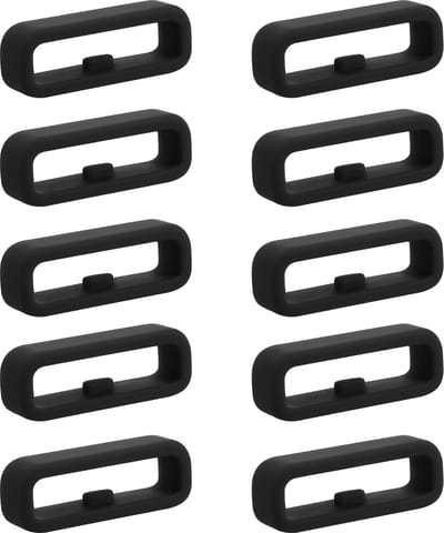 kwmobile 10x Horloge band lusje geschikt voor 18mm Smartwatch Strap (Universal) lus bandje voor Fitness tracker en smartwatch van silicone - zwart