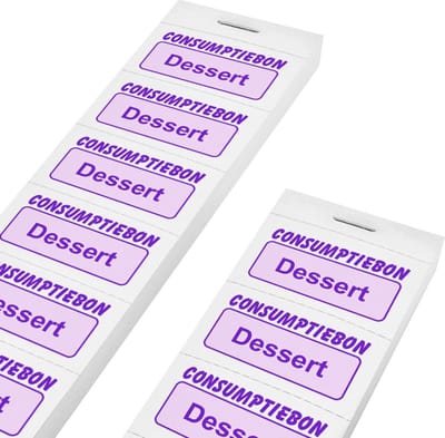 CombiCraft Consumptiebonnen dessert 10 per strip wit - per 1000 bonnen