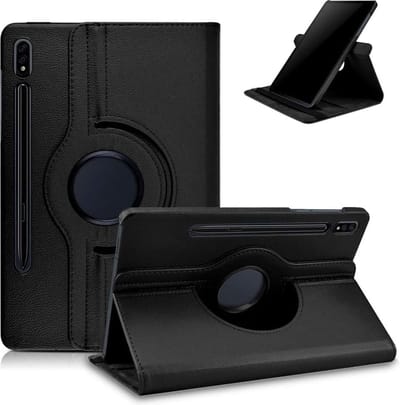Hoesje Geschikt Voor Samsung Galaxy Tab S8 hoes Draaibare Book Case Cover Zwart - Hoesje Geschikt Voor Samsung Galaxy Tab S8 hoesje 2022 - Tab S7 hoes 11 inch Tablet Hoes