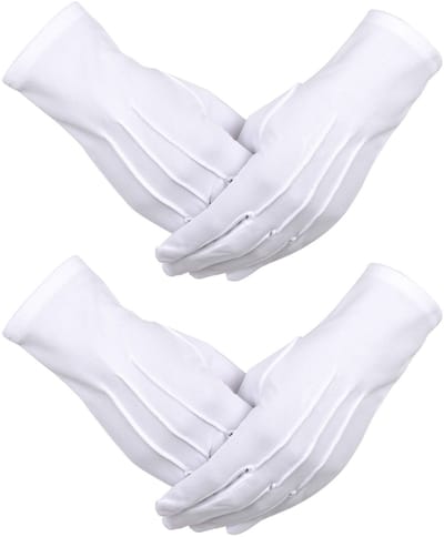 Allecto - Formele Katoenen Handschoenen - Elegante Paradehandschoenen - Witte Kleur - Geschikt voor Heren en Dames - Perfect voor Ceremonies en Fee...