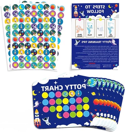 Potty Training Beloningsschema met 210 Stickers voor Jongens en Meisjes - Astronaut Thema voor Peuters en Kinderen