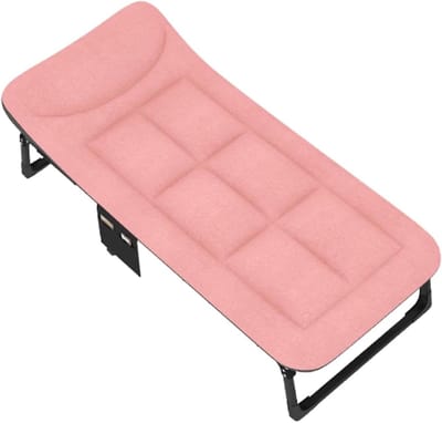 Veldbed met Matras - Campingbed Vouwbed - Buiten Ontspannen - 6-standen Verstelbaar - 135 x 60 cm - Bleek Rood