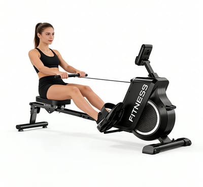 Gywowken Roeitrainer - Magnetische weerstand Roeimachine - 16 weerstandsniveaus - Roeiapparaat Compact voor thuis - met LCD-scherm - Maximale capaciteit 150 kg - Stil - Zwart