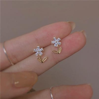 Boucles d'oreilles à tige en argent sterling 925, style coréen, plaqué or 14 carats, bijoux classiques tendance pour femmes, cadeau de mariage or