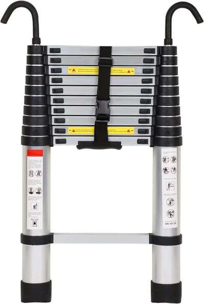 Telescopische Aluminium Ladder 3.2m - Uitschuifbaar & Multifunctioneel - Max. 150 kg