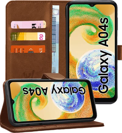 Hoesje geschikt voor Samsung Galaxy A04s / A13 5G - Book Case Kunstleer Pasjeshouder Bruin