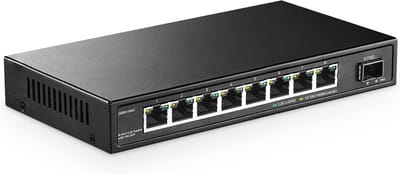 8-poorts 2,5 G netwerkschakelaar met 10 G SFP - Plug-and-play Ethernet Switch