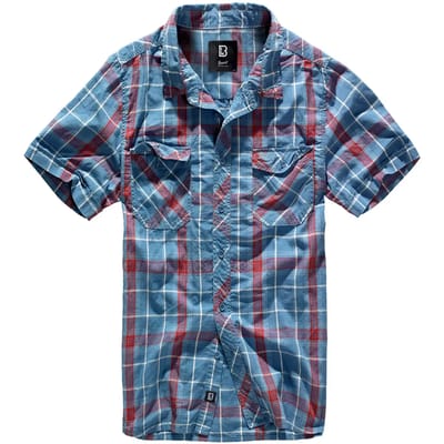 Brandit - Roadstar Overhemd - M - Blauw/Rood