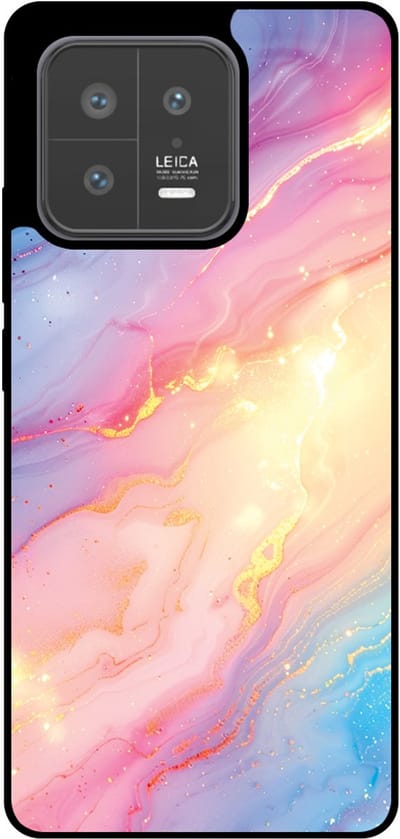 Smartphonica Telefoonhoesje Geschikt voor Xiaomi 13 met Regenboog Glitter Marmer Opdruk - TPU Backcover Case Rainbow Glitter Marble Design geschikt voor Xiaomi 13